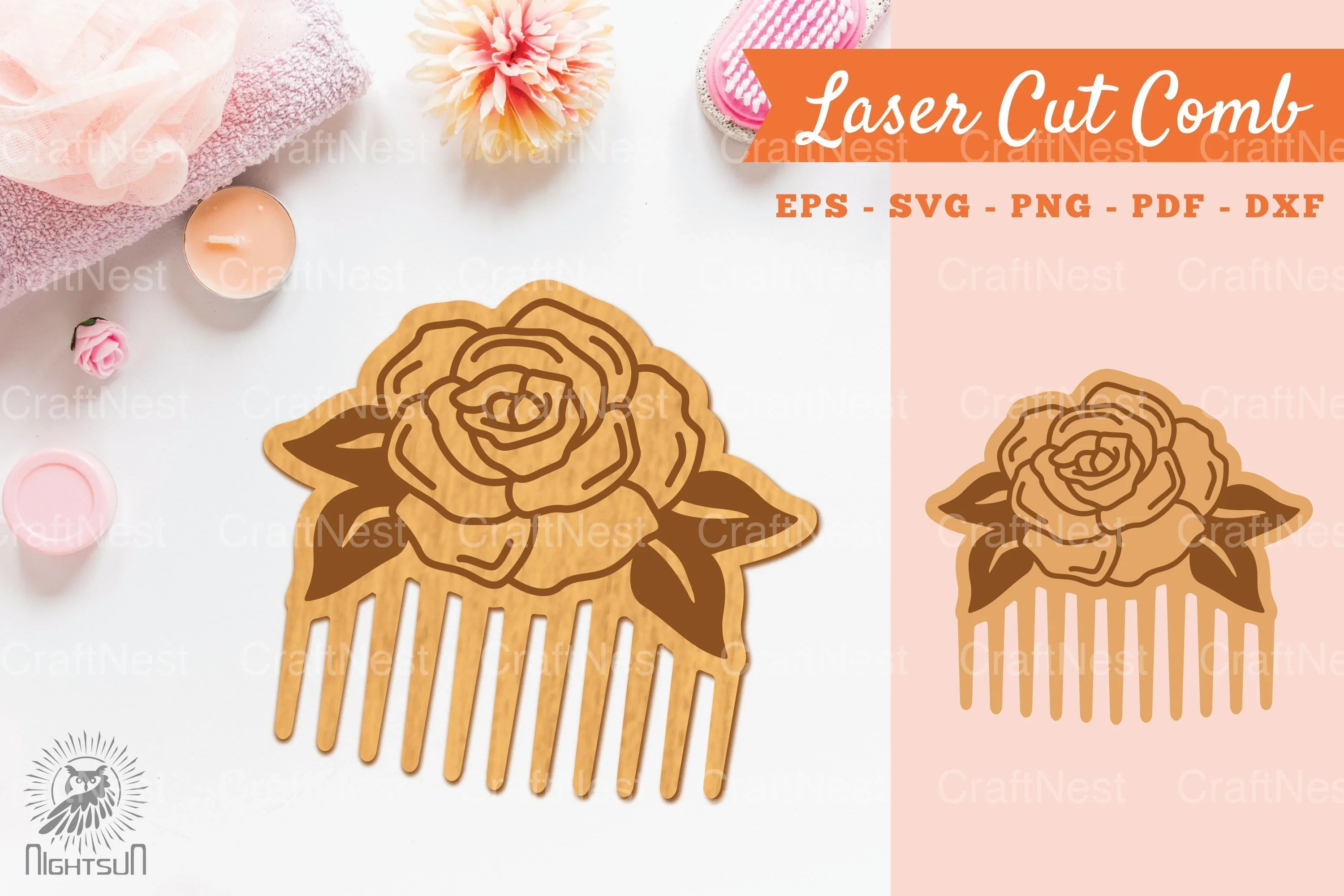 Rose Flower Laser Cut Comb Clipart Bundle - CraftNest - Digital Crafting and Art