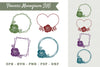 Rose Flower Monogram Clipart Bundle
