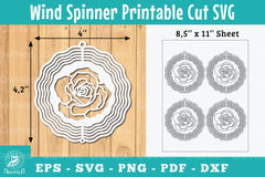 Rose Flower Wind Spinner Clipart Bundle - CraftNest - Digital Crafting and Art