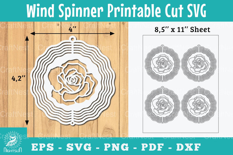 Rose Flower Wind Spinner Clipart Bundle - CraftNest - Digital Crafting and Art
