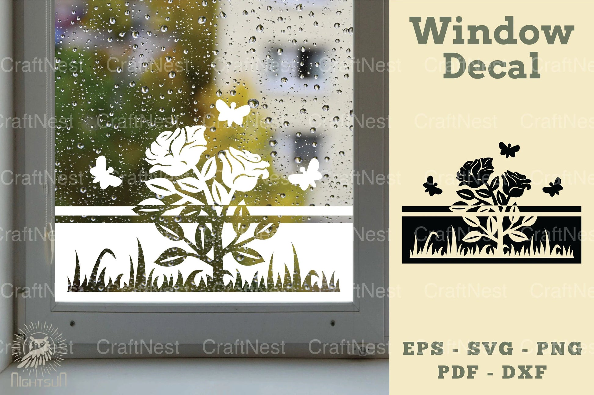 Rose Flower Window Decal Clipart Bundle - CraftNest - Digital Crafting and Art