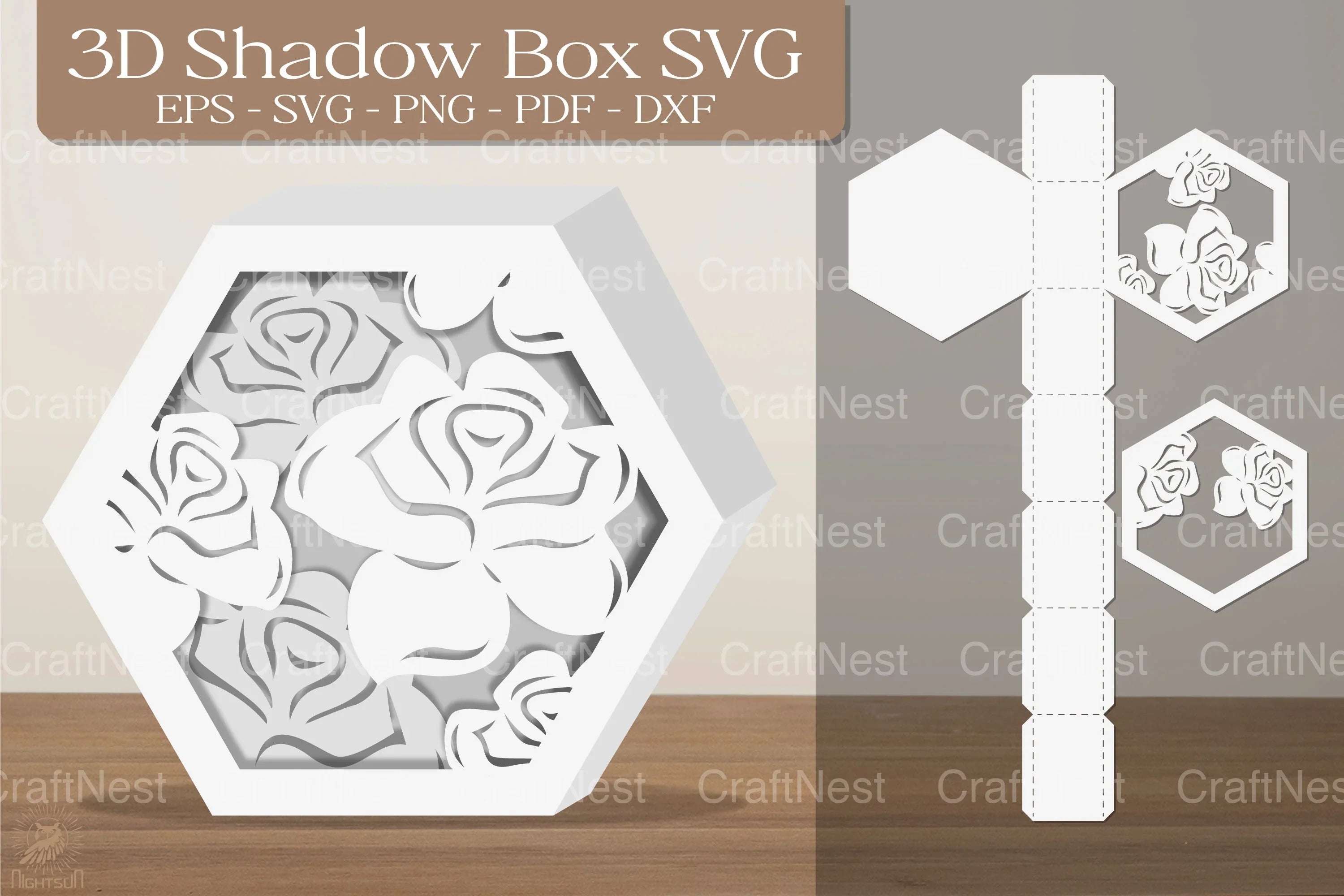 Rose Flowers 3D Shadow Box Clipart Bundle - CraftNest - Digital Crafting and Art