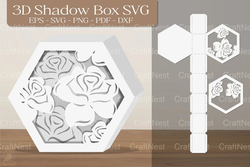 Rose Flowers 3D Shadow Box Clipart Bundle - CraftNest - Digital Crafting and Art