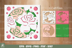 Rose Flowers Layered Papercut Clipart Bundle - CraftNest - Digital Crafting and Art