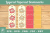 Layered Rose Flowers Papercut Bookmark Clipart Bundle