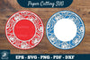 Rose Flowers Papercut Circle Clipart Bundle