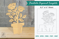 Rose Flowers Printable Cut Template Bundle - CraftNest - Digital Crafting and Art