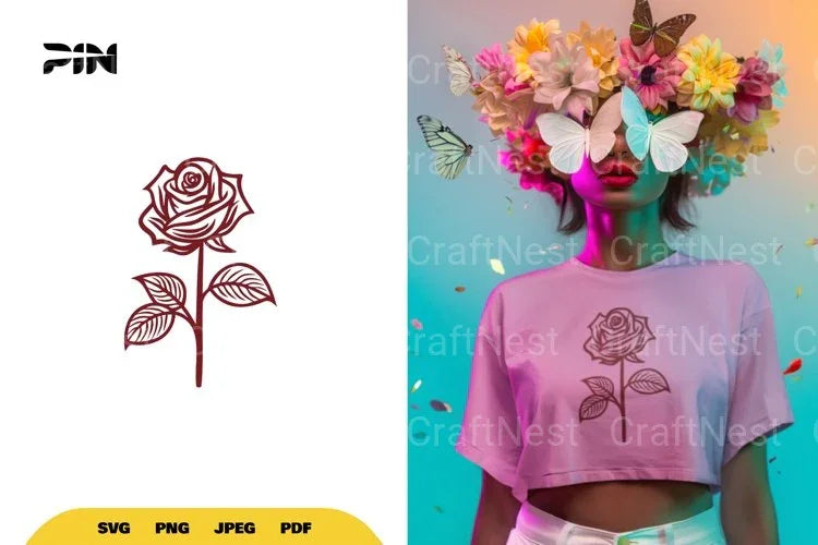 Rose Flower SVG Bundle - CraftNest - Digital Crafting and Art