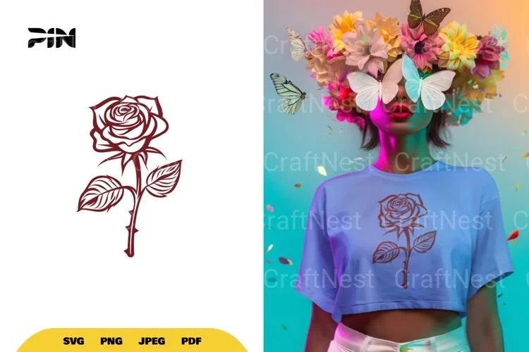 Rose Flower SVG Bundle - CraftNest - Digital Crafting and Art