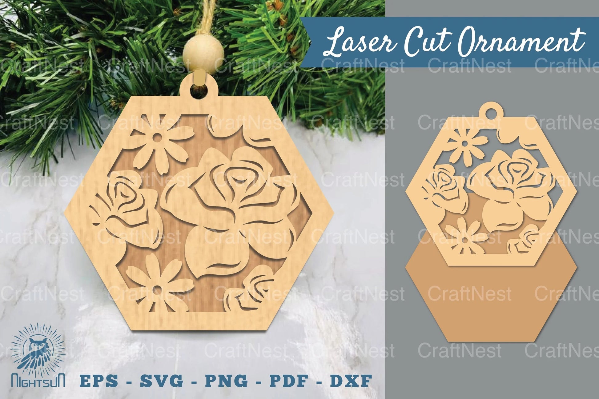 Rose Flower Laser Cut Ornament Clipart Bundle - CraftNest - Digital Crafting and Art