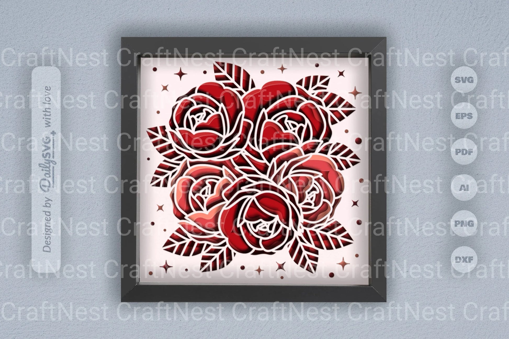 Roses Papercut SVG Bundle - CraftNest - Digital Crafting and Art