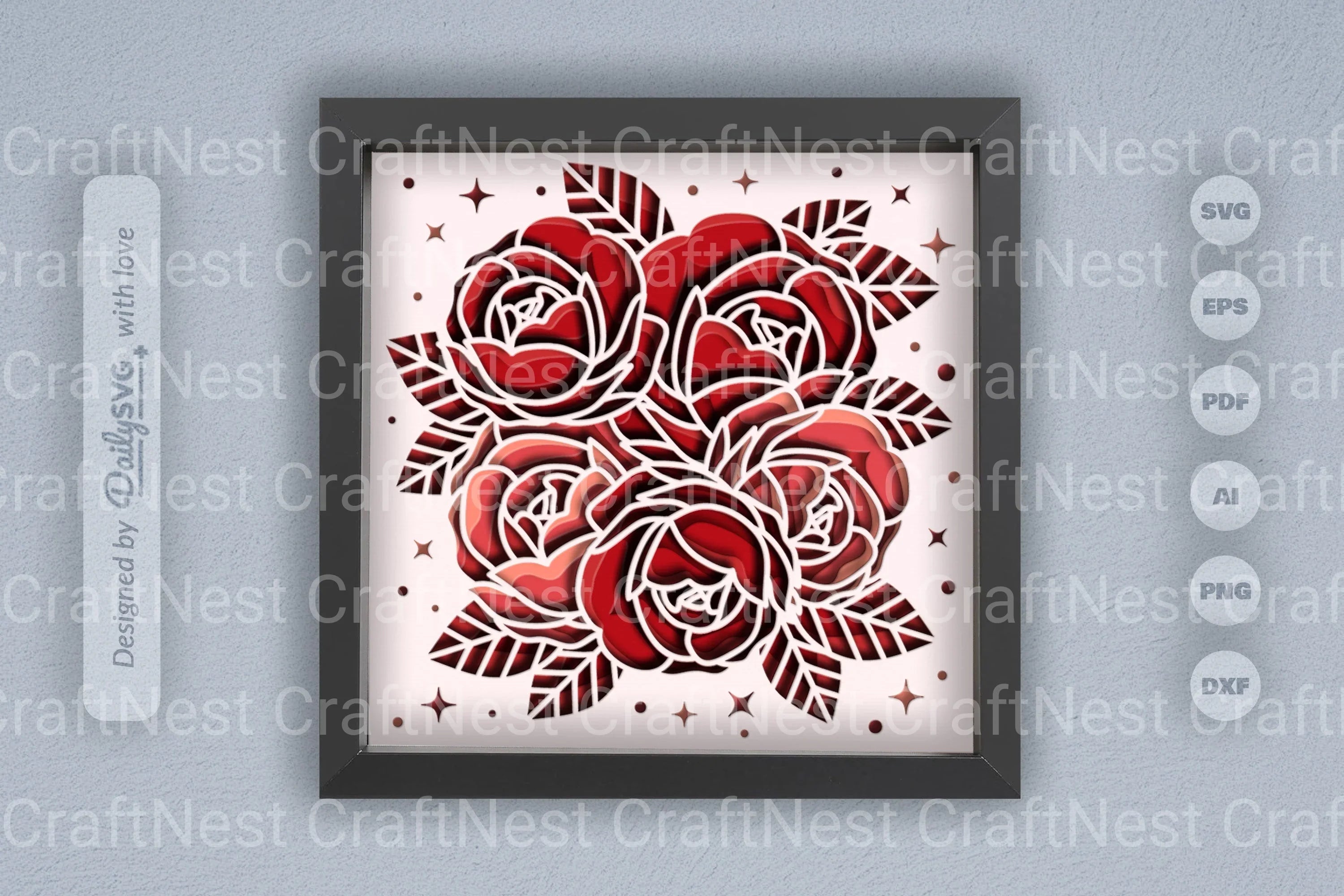 Roses Papercut SVG Bundle