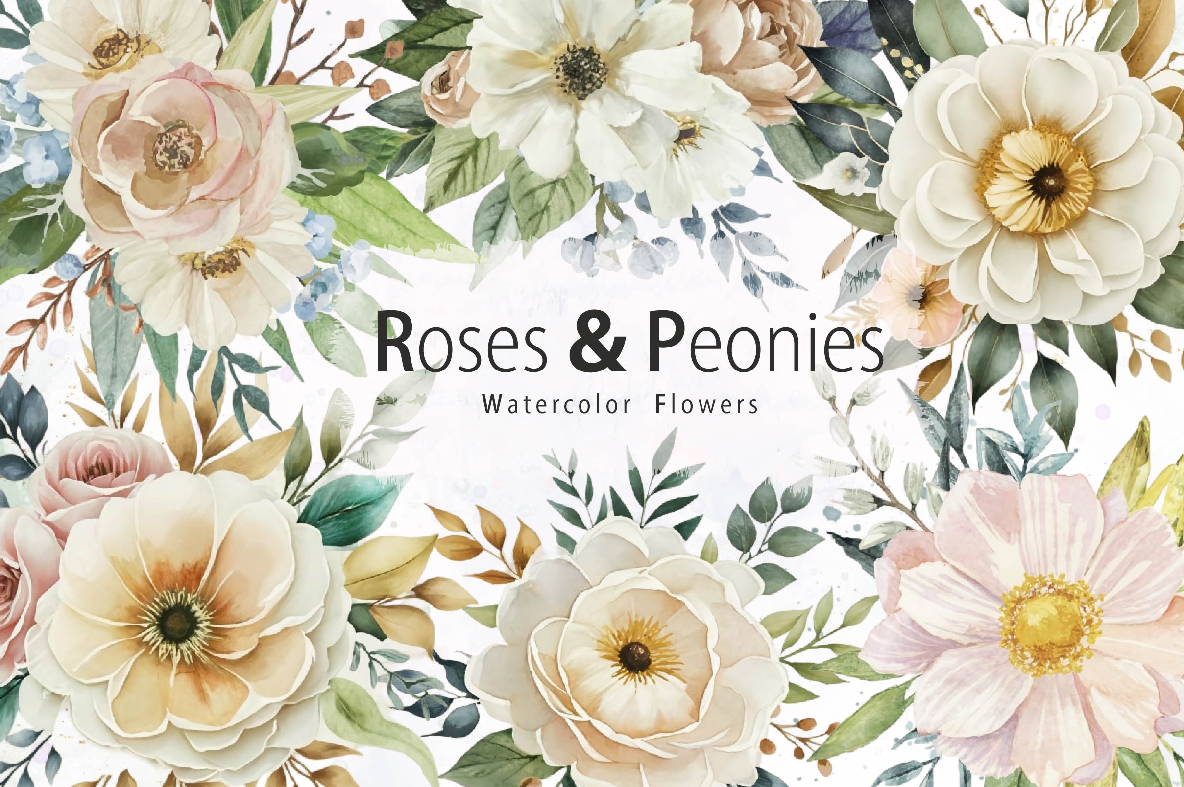 Roses Peonies Clip Art Clipart Bundle - CraftNest - Digital Crafting and Art