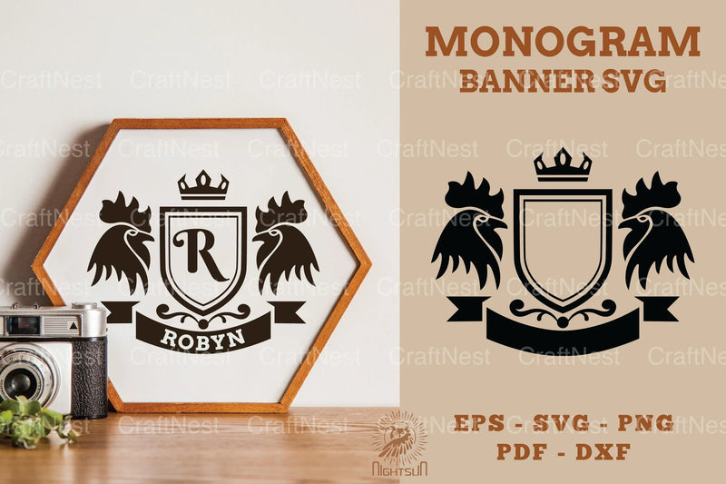Custom Roster Monogram Banner Clipart Bundle - CraftNest - Digital Crafting and Art