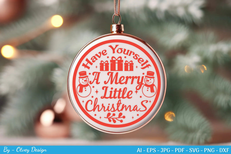 Round Christmas Ornaments SVG Bundle for Cricut - CraftNest - Digital Crafting and Art