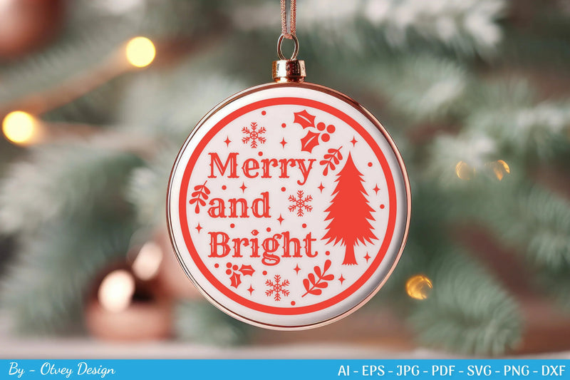 Round Christmas Ornaments SVG Bundle for Cricut - CraftNest - Digital Crafting and Art