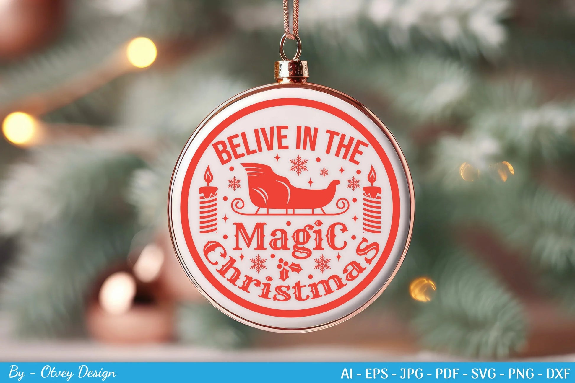 Round Christmas Ornaments SVG Bundle for Cricut - CraftNest - Digital Crafting and Art