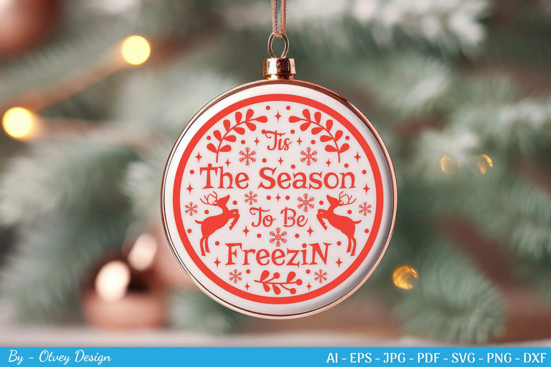 Round Christmas Ornaments SVG Bundle for Cricut - CraftNest - Digital Crafting and Art