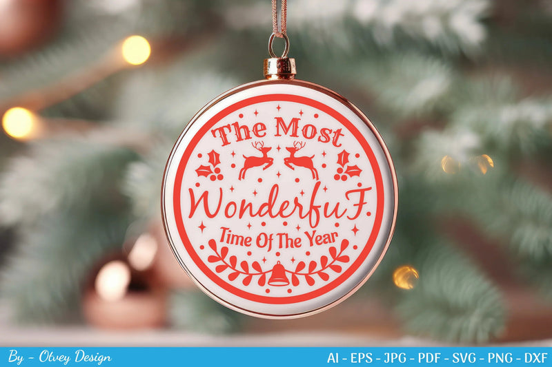 Round Christmas Ornaments SVG Bundle for Cricut - CraftNest - Digital Crafting and Art