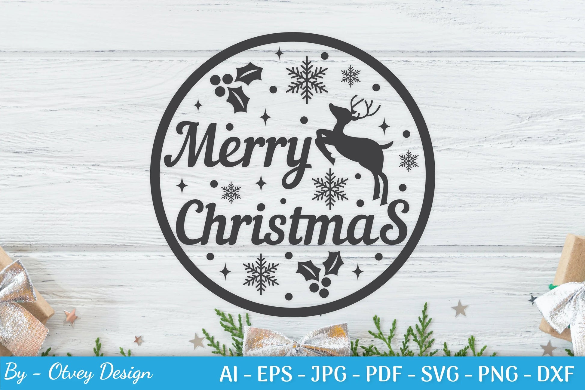 Round Christmas Ornaments Sign SVG Bundle - CraftNest - Digital Crafting and Art