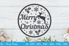 Round Christmas Ornaments Sign SVG Bundle - CraftNest - Digital Crafting and Art