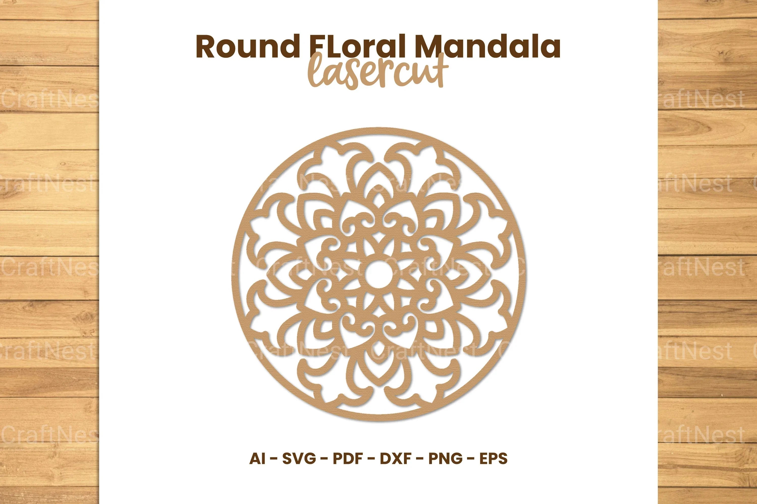 Round Floral Mandala Laser Cut Clipart Bundle - CraftNest - Digital Crafting and Art