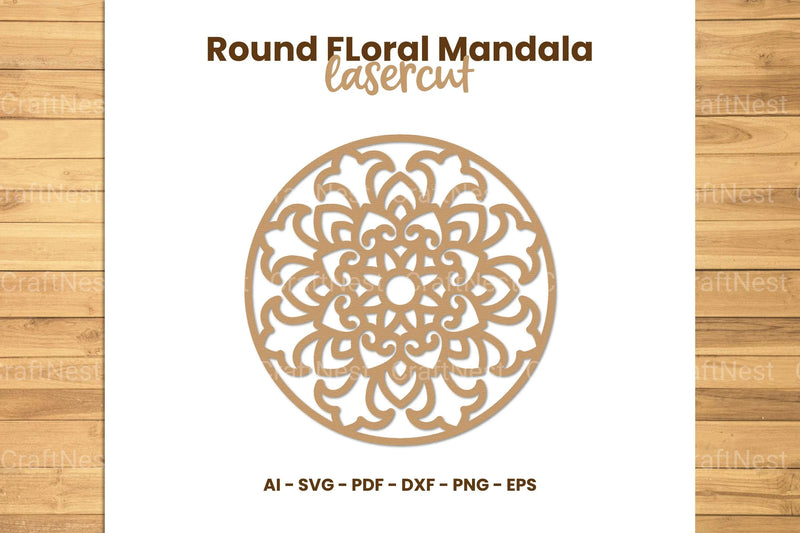 Round Floral Mandala Laser Cut Clipart Bundle - CraftNest - Digital Crafting and Art