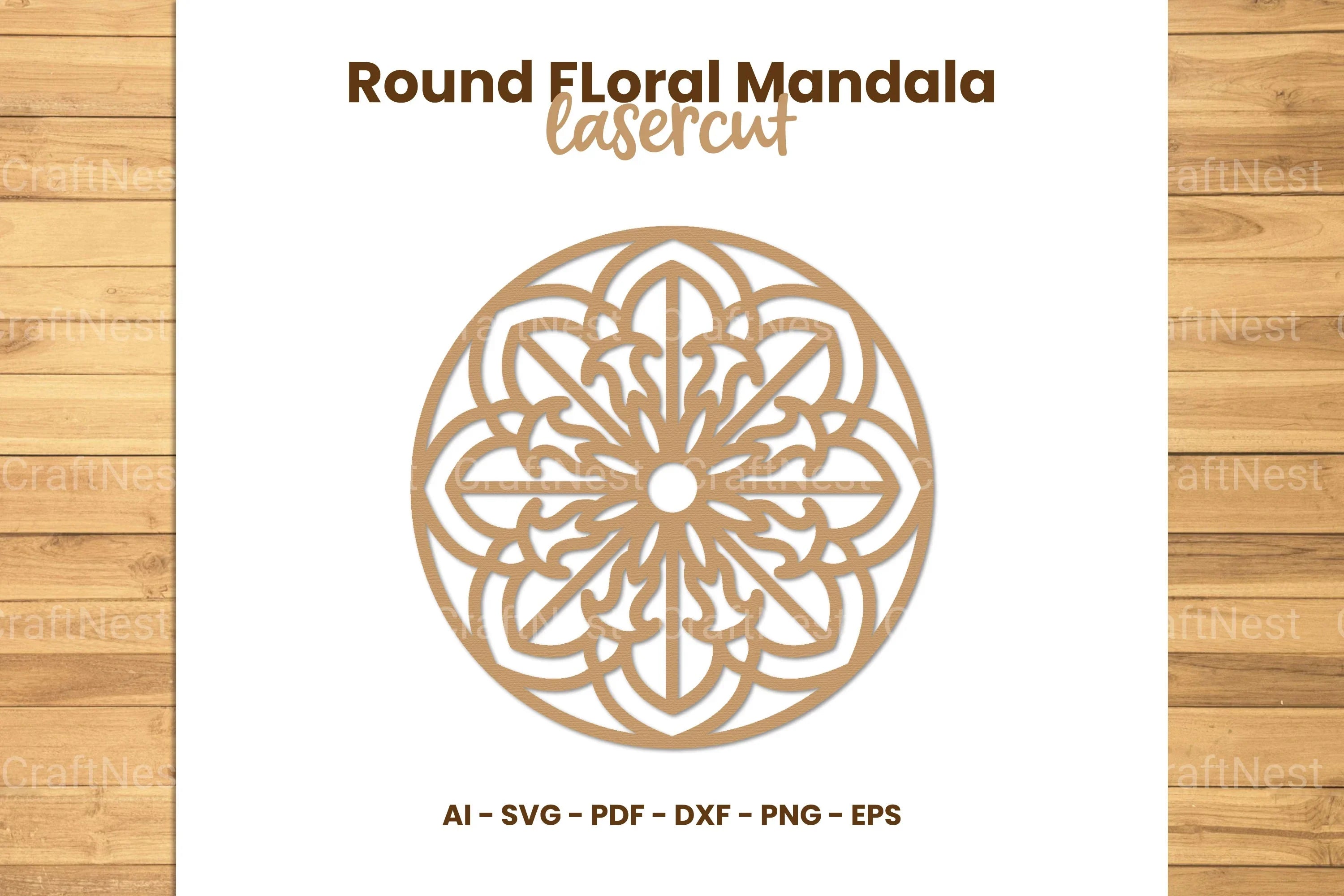 Round Floral Mandala Laser Cut Clipart Bundle - CraftNest - Digital Crafting and Art