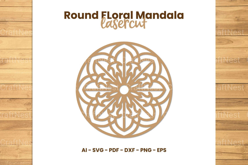 Round Floral Mandala Laser Cut Clipart Bundle - CraftNest - Digital Crafting and Art