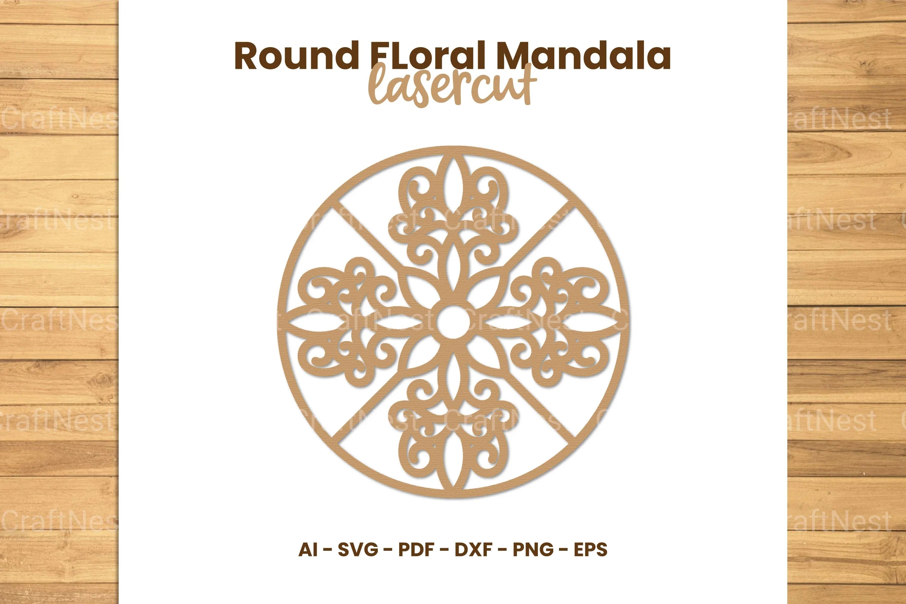 Round Floral Mandala Laser Cut Clipart Bundle - CraftNest - Digital Crafting and Art