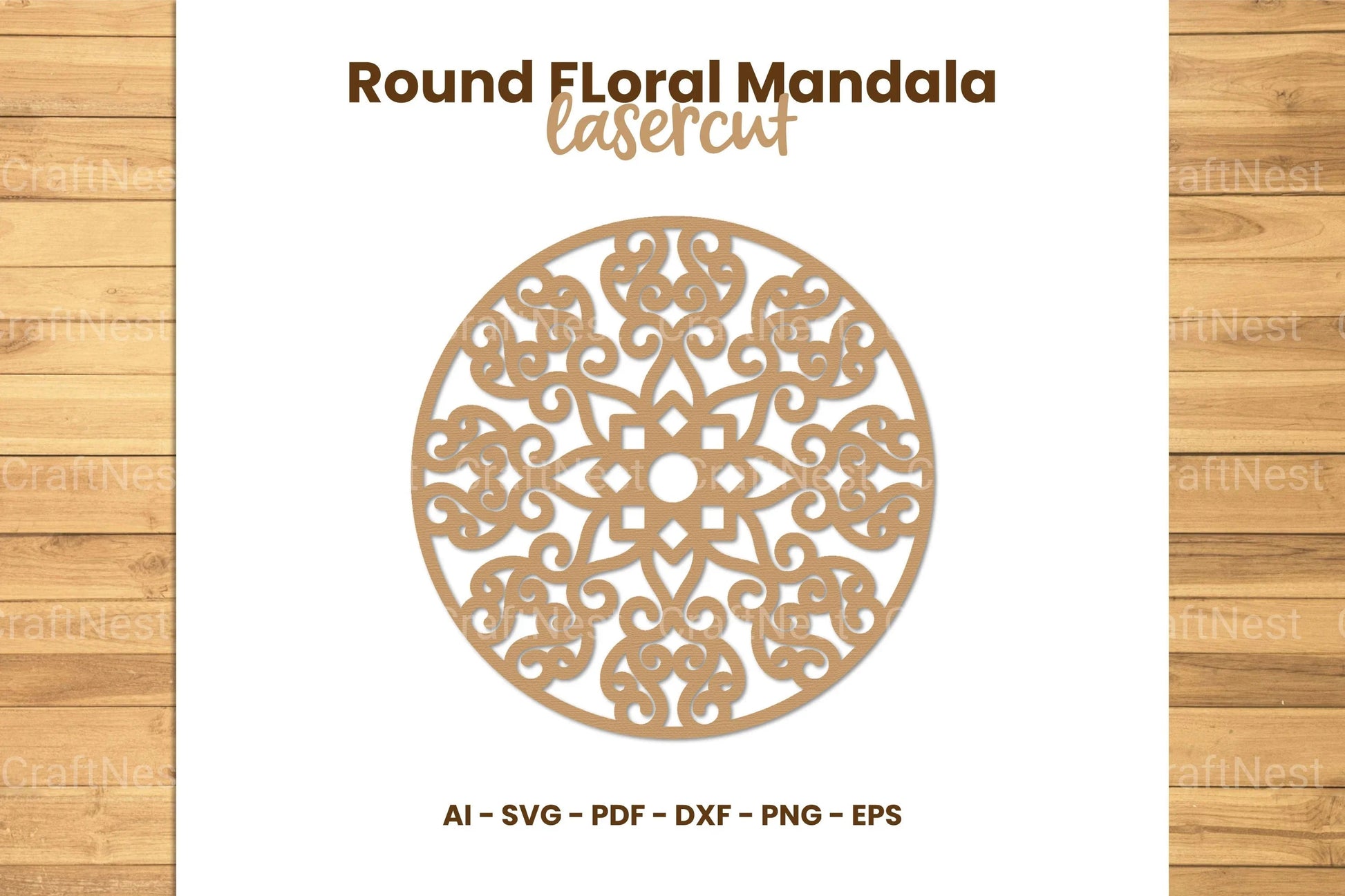 Round Floral Mandala Laser Cut Clipart Bundle - CraftNest - Digital Crafting and Art