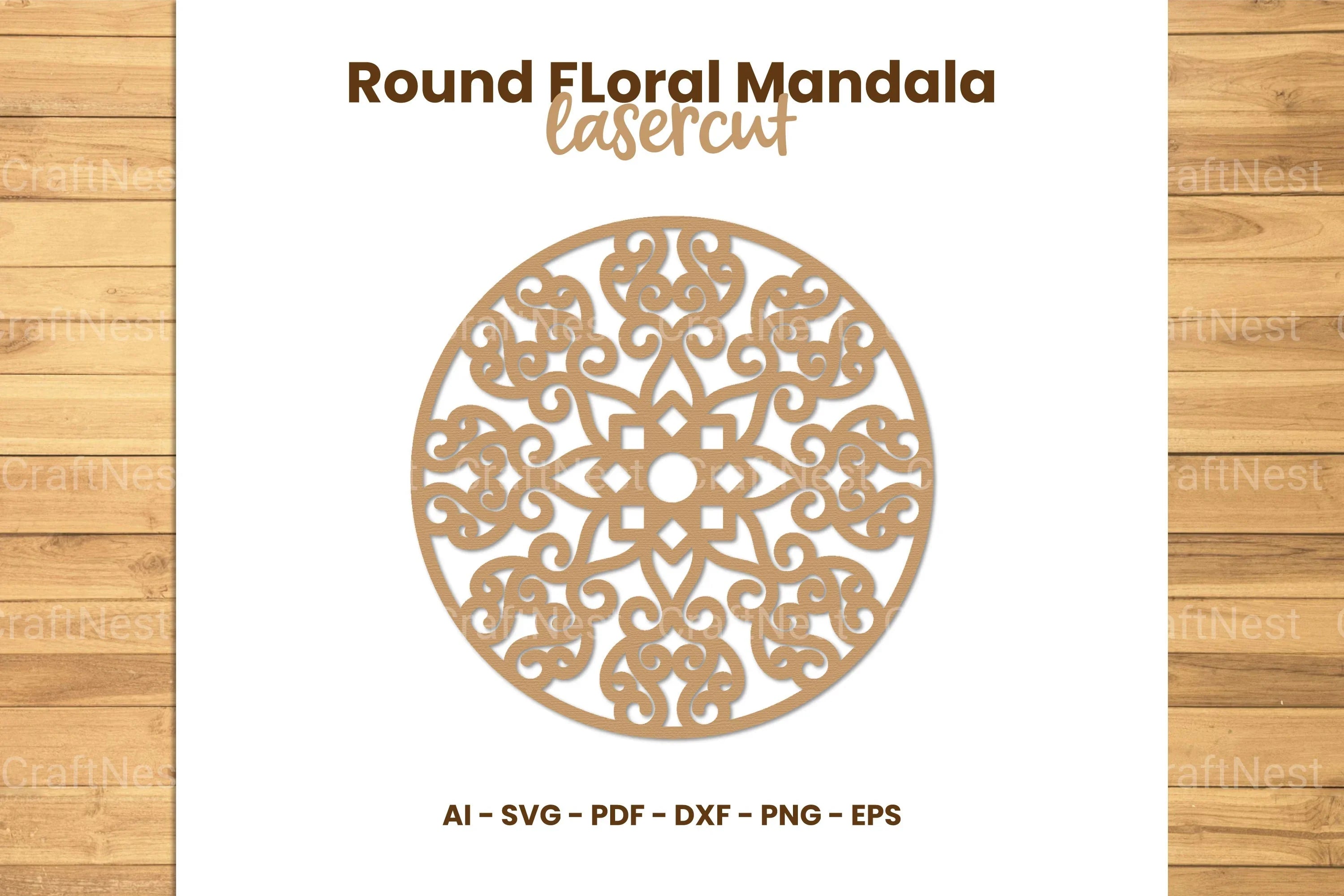 Round Floral Mandala Laser Cut Clipart Bundle - CraftNest - Digital Crafting and Art