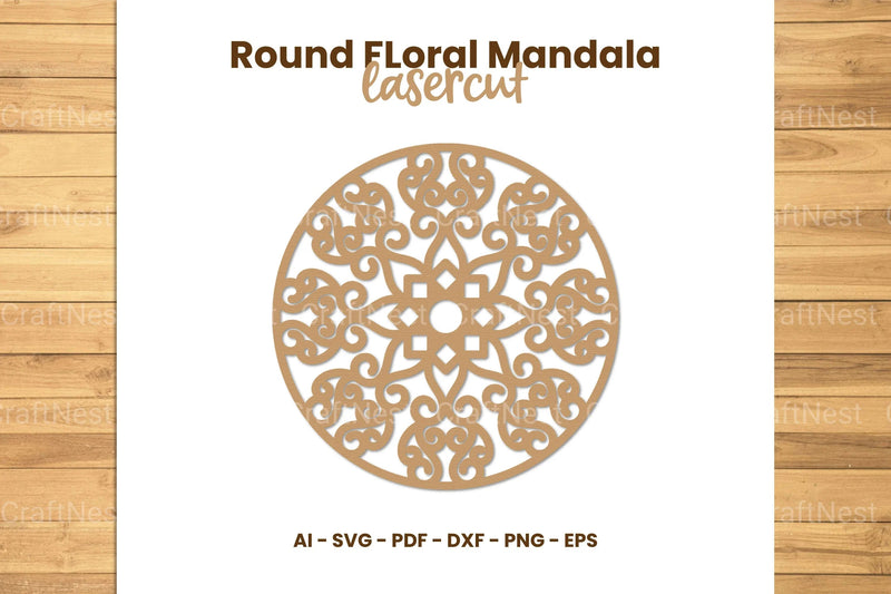 Round Floral Mandala Laser Cut Clipart Bundle - CraftNest - Digital Crafting and Art