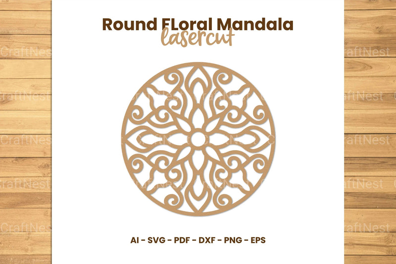 Round Floral Mandala Laser Cut Clipart Bundle - CraftNest - Digital Crafting and Art