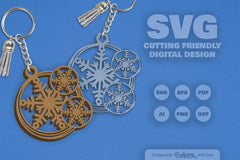Snowflake Keychain Clipart - Daily SVG Bundle - CraftNest - Digital Crafting and Art