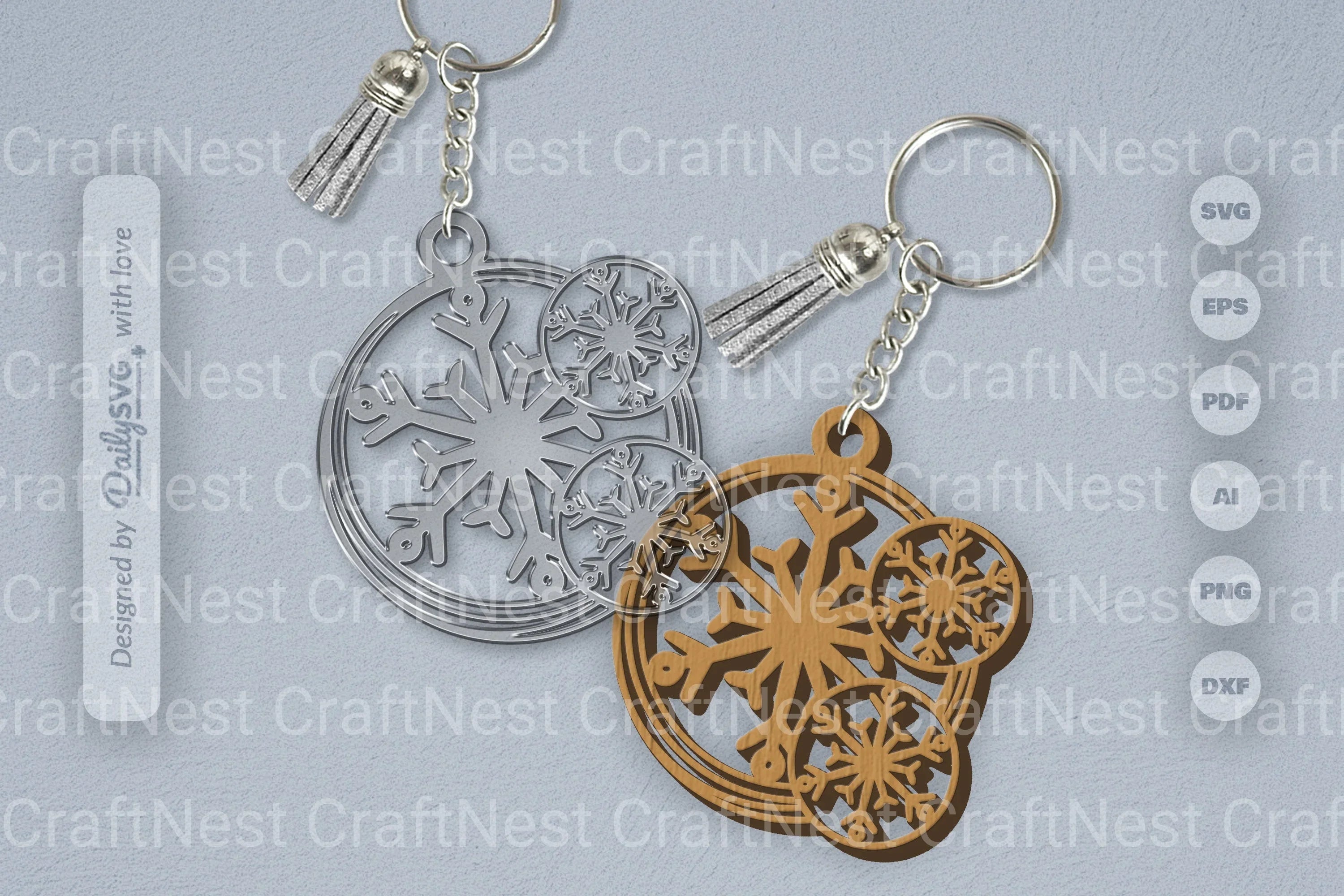 Round Snowflake SVG Bundle