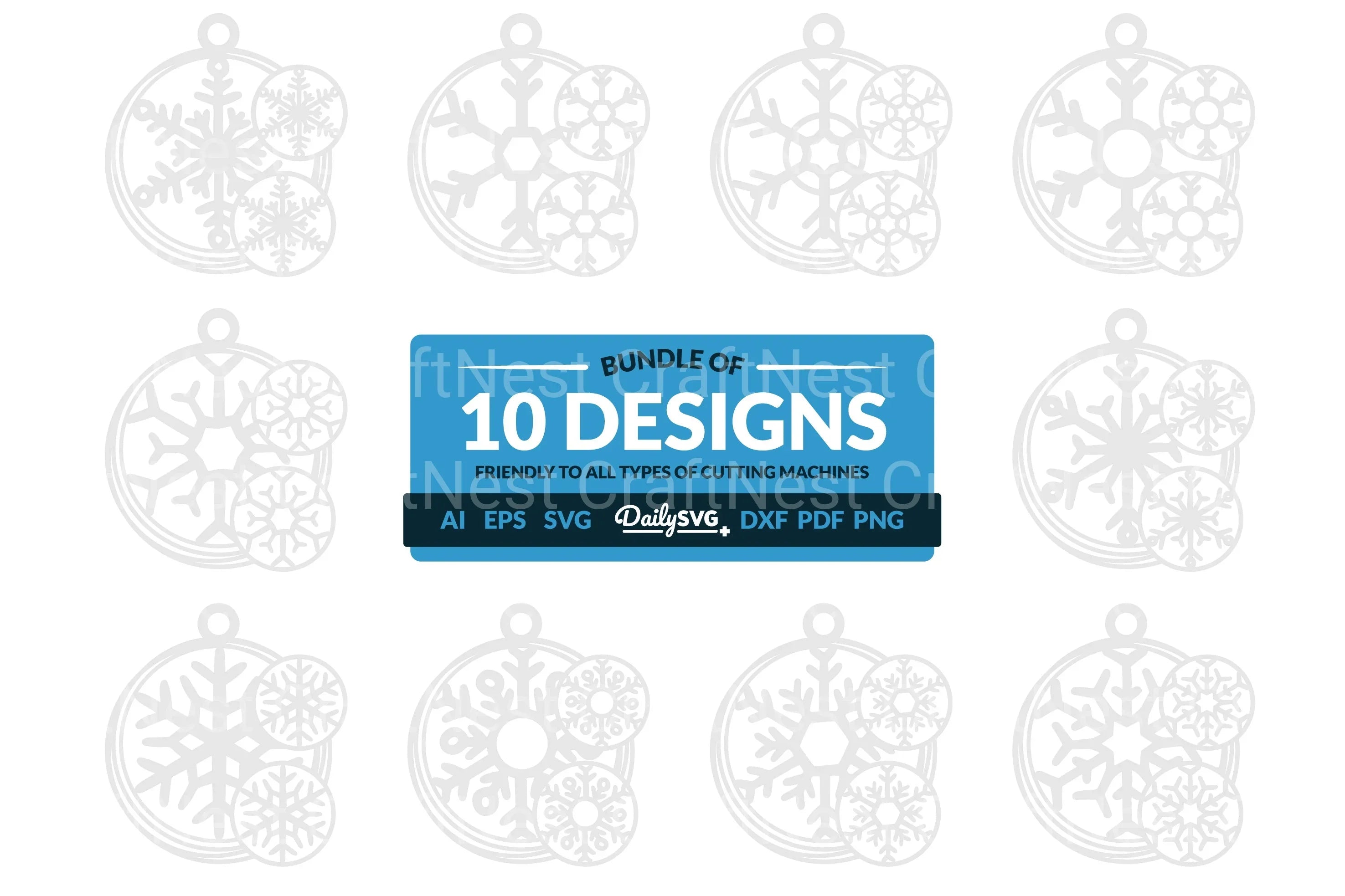 Snowflake Keychain Clipart - Daily SVG Bundle