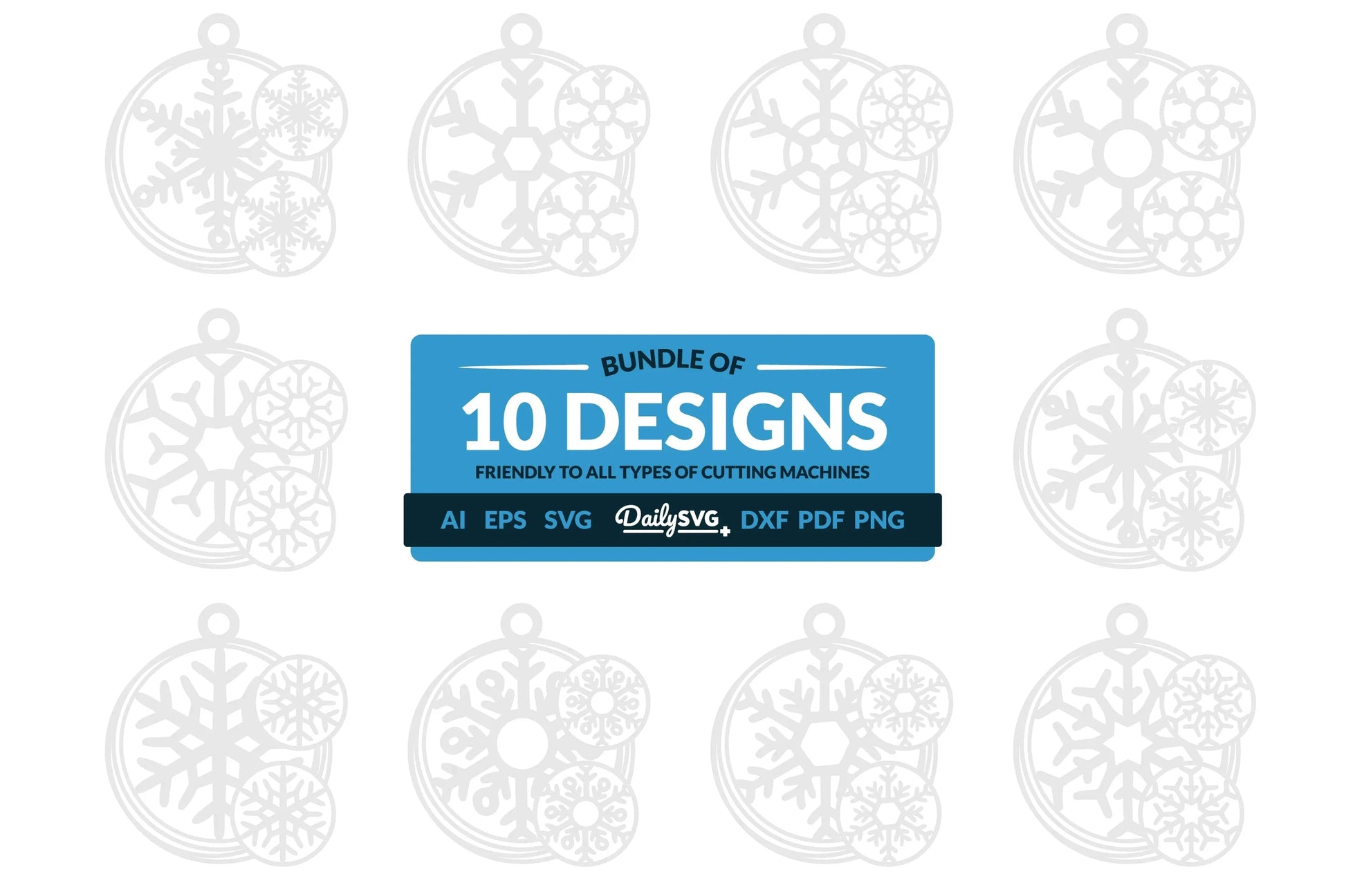 Snowflake Keychain Clipart - Daily SVG Bundle - CraftNest - Digital Crafting and Art