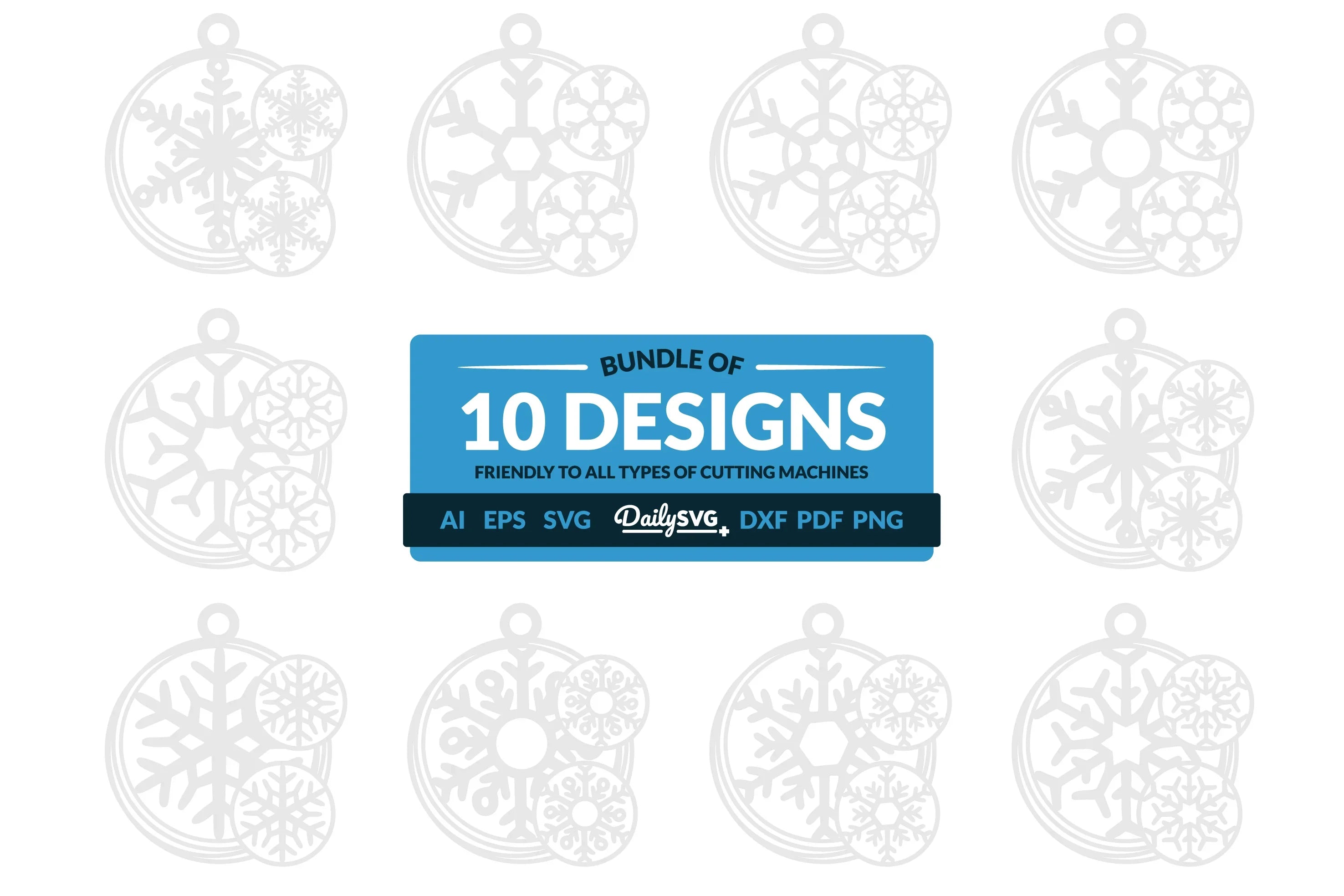 Snowflake Keychain Clipart - Daily SVG Bundle - CraftNest - Digital Crafting and Art