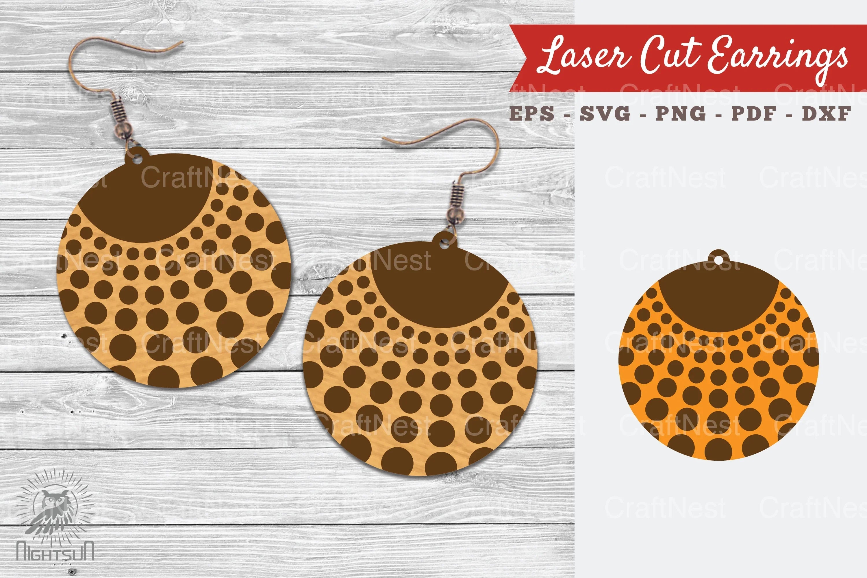 Round Laser Cut Earrings SVG Bundle - CraftNest - Digital Crafting and Art