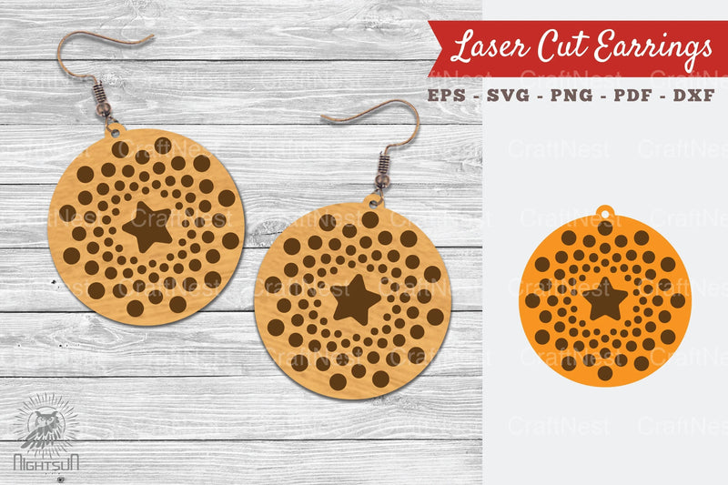 Round Laser Cut Earrings SVG Bundle - CraftNest - Digital Crafting and Art