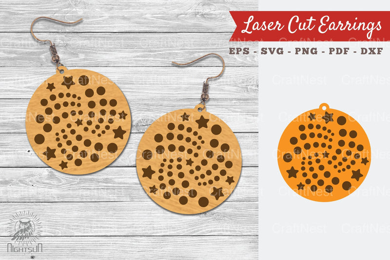 Round Laser Cut Earrings SVG Bundle - CraftNest - Digital Crafting and Art