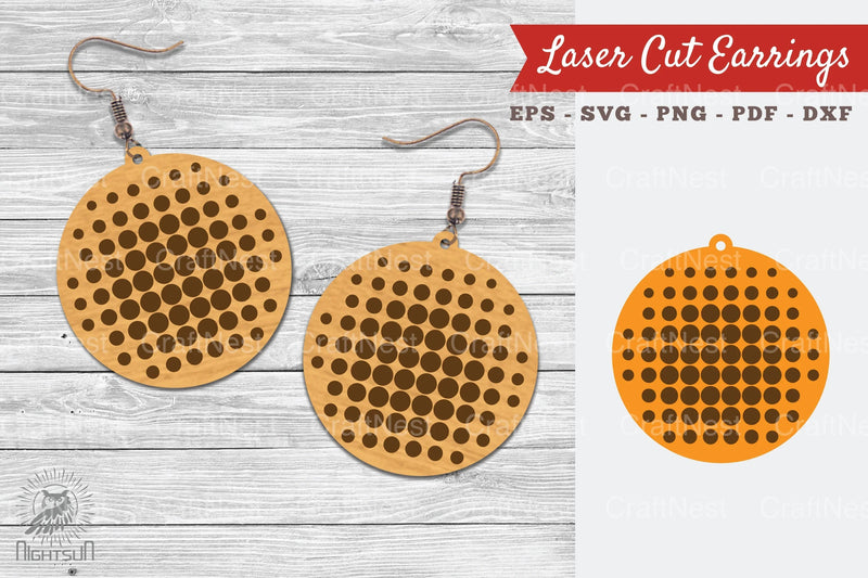 Round Laser Cut Earrings SVG Bundle - CraftNest - Digital Crafting and Art