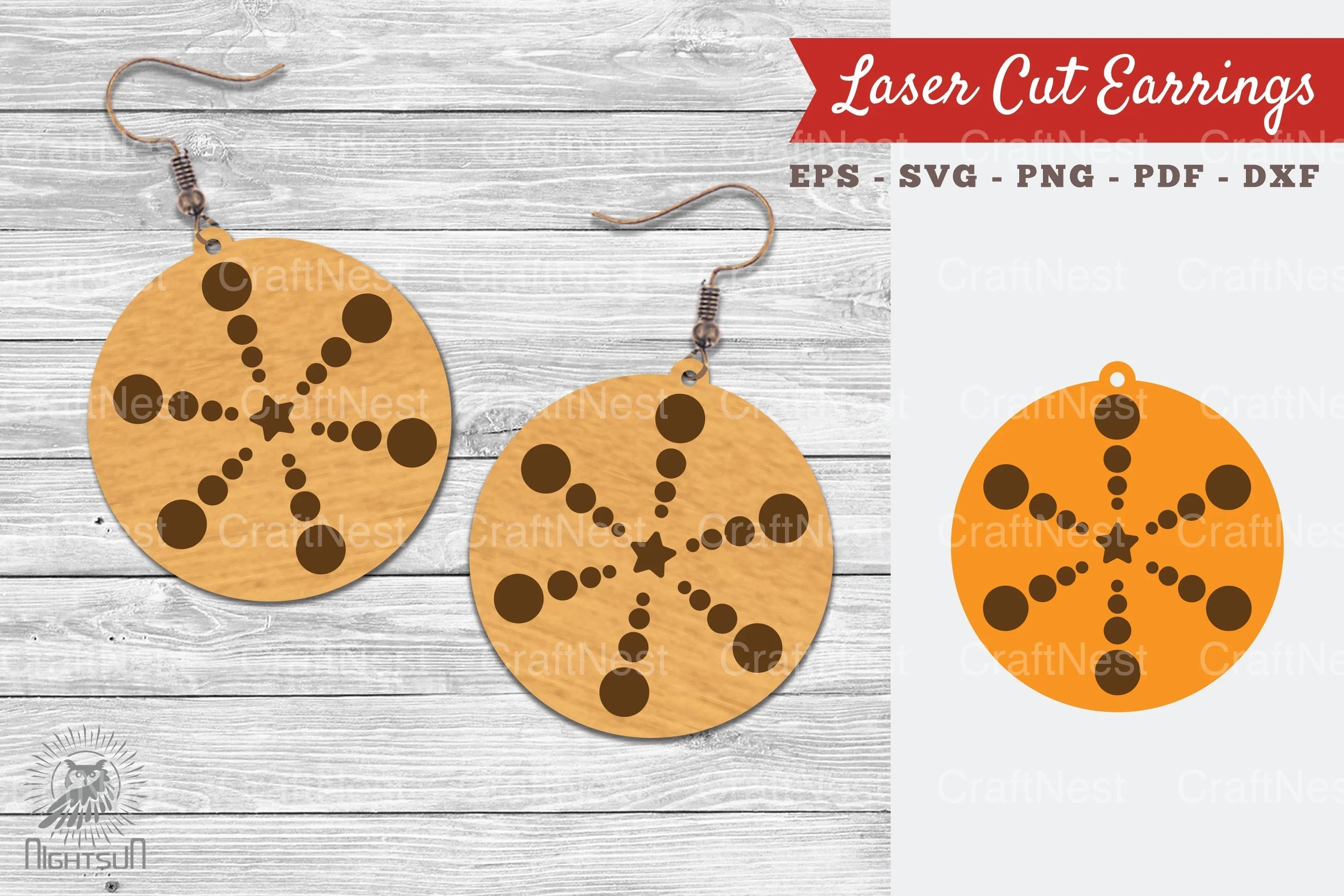 Round Laser Cut Earrings SVG Bundle - CraftNest - Digital Crafting and Art