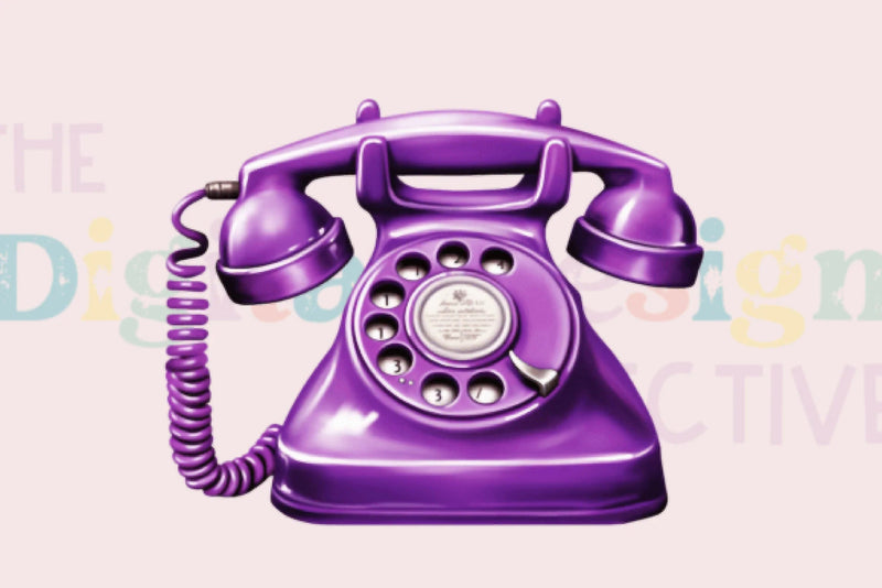 Royal Purple Floral Vintage Phone Design Clipart Bundle - CraftNest - Digital Crafting and Art