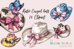 Chic Rustic Cowgirl Hats Clipart Bundle - CraftNest - Digital Crafting and Art