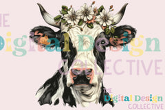 Floral Highland Cow Clipart Bundle - CraftNest - Digital Crafting and Art