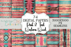 Vintage Pink & Teal Wood Antique Backgrounds - CraftNest - Digital Crafting and Art