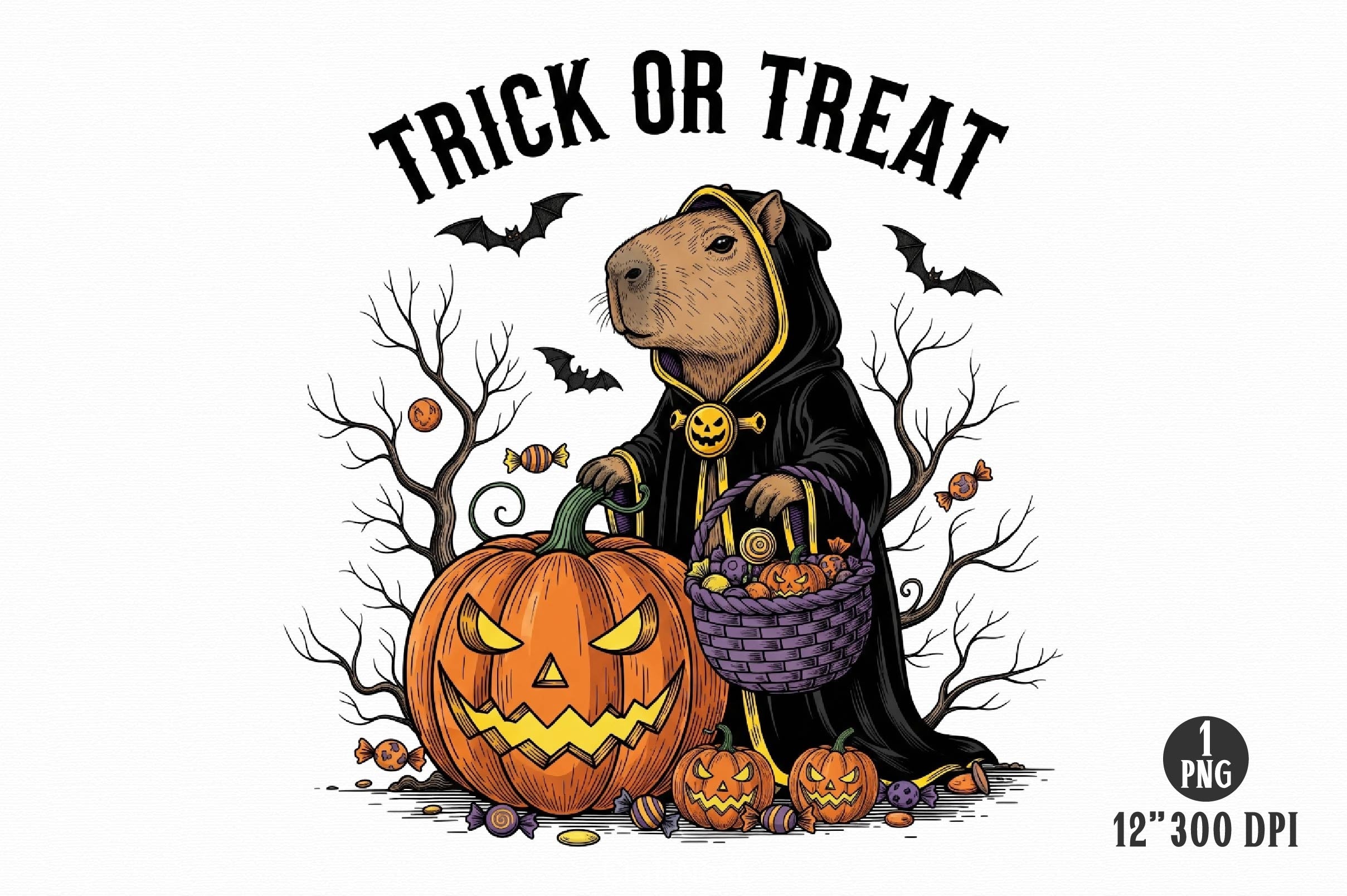 Halloween Capybara Clipart Bundle 10
