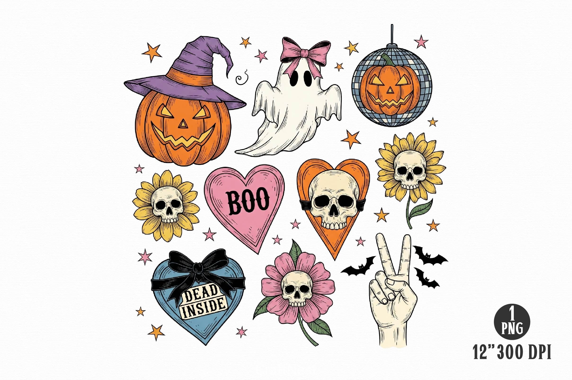 Retro Halloween Clipart Bundle